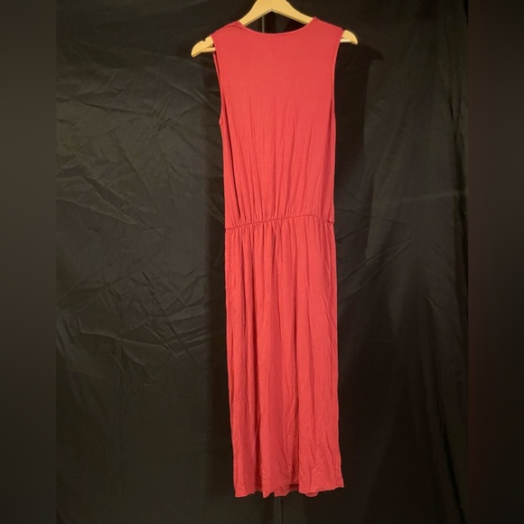 Krisa Women’s‎ Elegant Coral Sleeveless Faux Wrap Dress, small - Picture 2 of 3